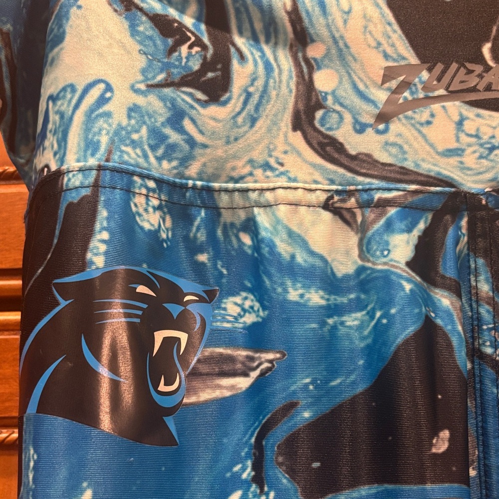 CAROLINA PANTHERS NFL Blue Marble Print Leggings XL - Picture 3 of 5